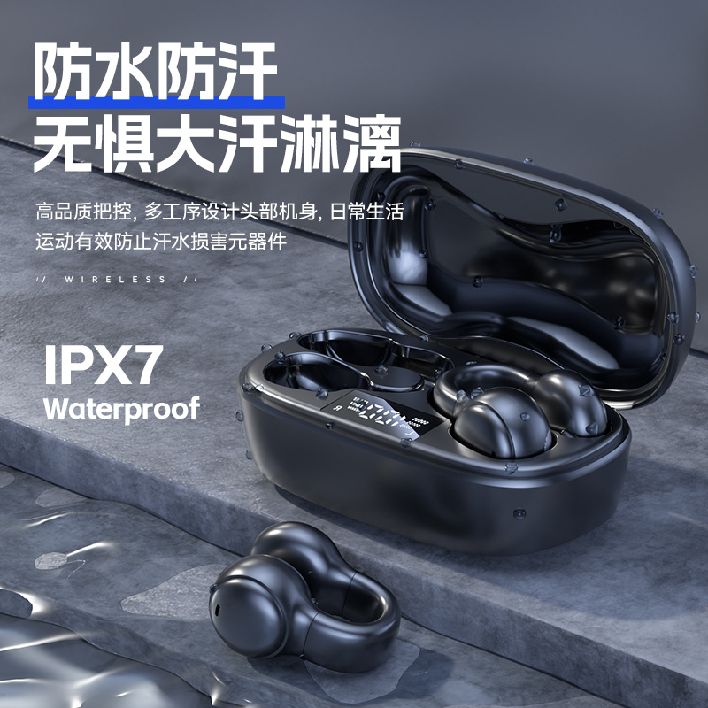 Cross-border bestseller ear-clip Bluetooth headphones, non-in-ear sports mini wireless headphones, private mold in stock in Huaqiangbei Application Scenario
