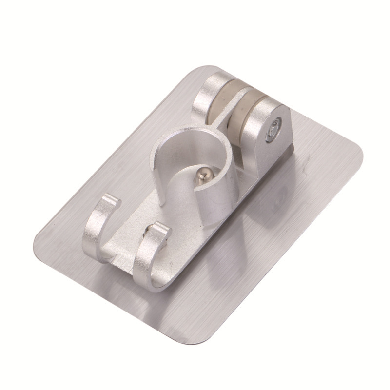 The space aluminum non-drilling showerhead hook bracket is adjustable and the fixed base for the bathroom showerhead hose is anti-slip details Picture