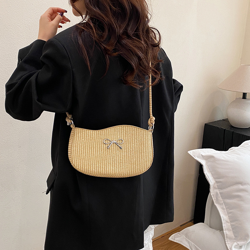 Cross-border Women's Bag 2025 new style single-shoulder crossbody small square bag, underarm bag, Korean version versatile bow coin purse Specification drawing