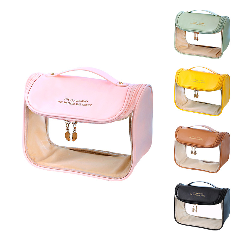 Fashionable transparent hook toiletries bag, travel beach bag, waterproof storage bag, makeup bag, large capacity, high-end feel Application Scenario