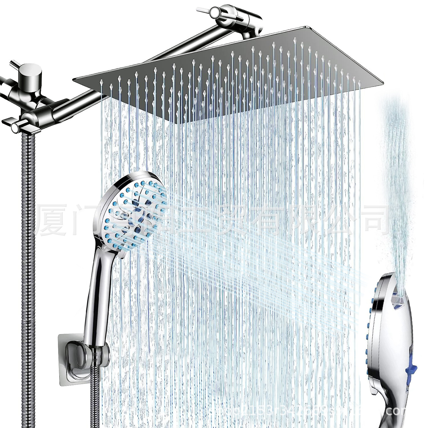 Cross-border shower head set with spray gun, 8-inch, 10-inch and 12-inch top-spray pressurized shower head set combination full figure