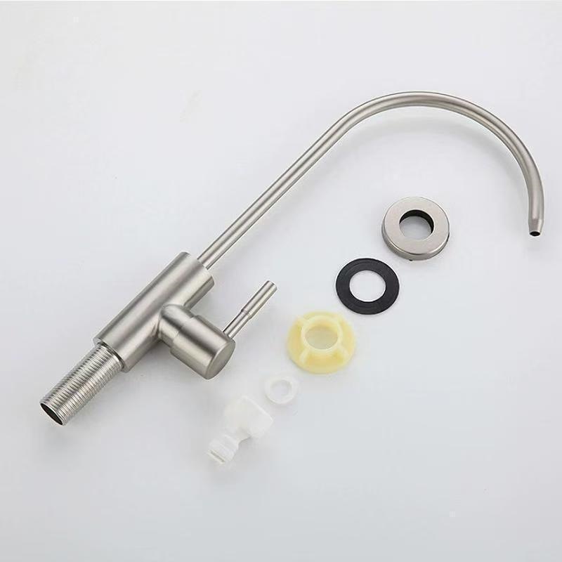304 stainless steel large bend faucet for kitchen water purifier, 2-point and 4-point double outlet faucet details Picture