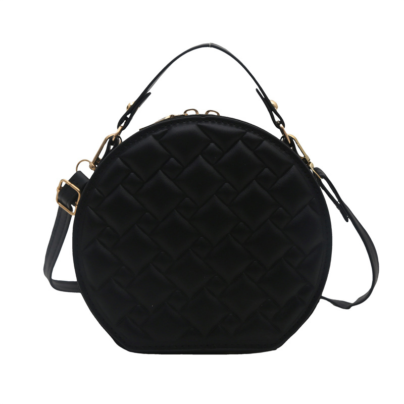 The 2025 new cross-border simple small round bag is fashionable and high-end. It features a niche design and is versatile and trendy. It is a single-shoulder crossbody bag for women Item Picture