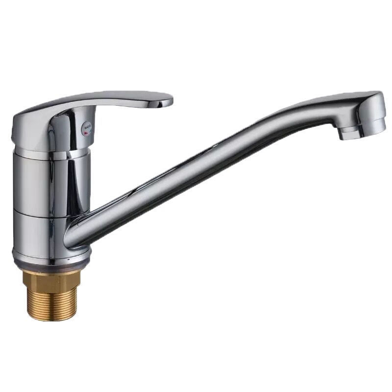 Short, foreign trade long-spout kitchen standing hot and cold water faucet, rotatable sink for washing vegetables, bowls, sinks, and extended neck faucet Item Picture