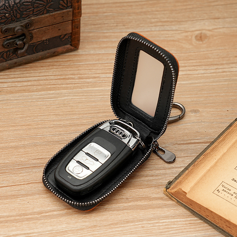 Cross-border new key case: General Motors key case, window cowhide car key case, Korean and Japanese zipper styles in multiple colors Specification drawing