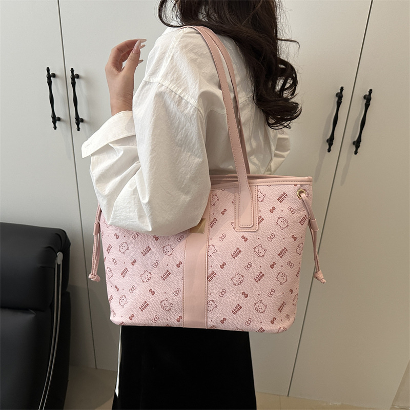 Large-capacity commuter bag for women, 2025 new printed fashionable tote bag, versatile casual handbag, single-shoulder bag Specification drawing