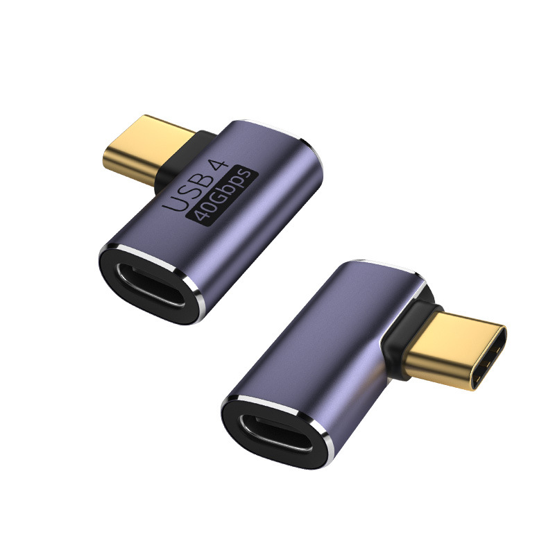 Type-c rotary type-c female adapter 40GB three-dimensional elbow is suitable for Thunderbolt 3 full-function U-shaped PD100w Item Picture