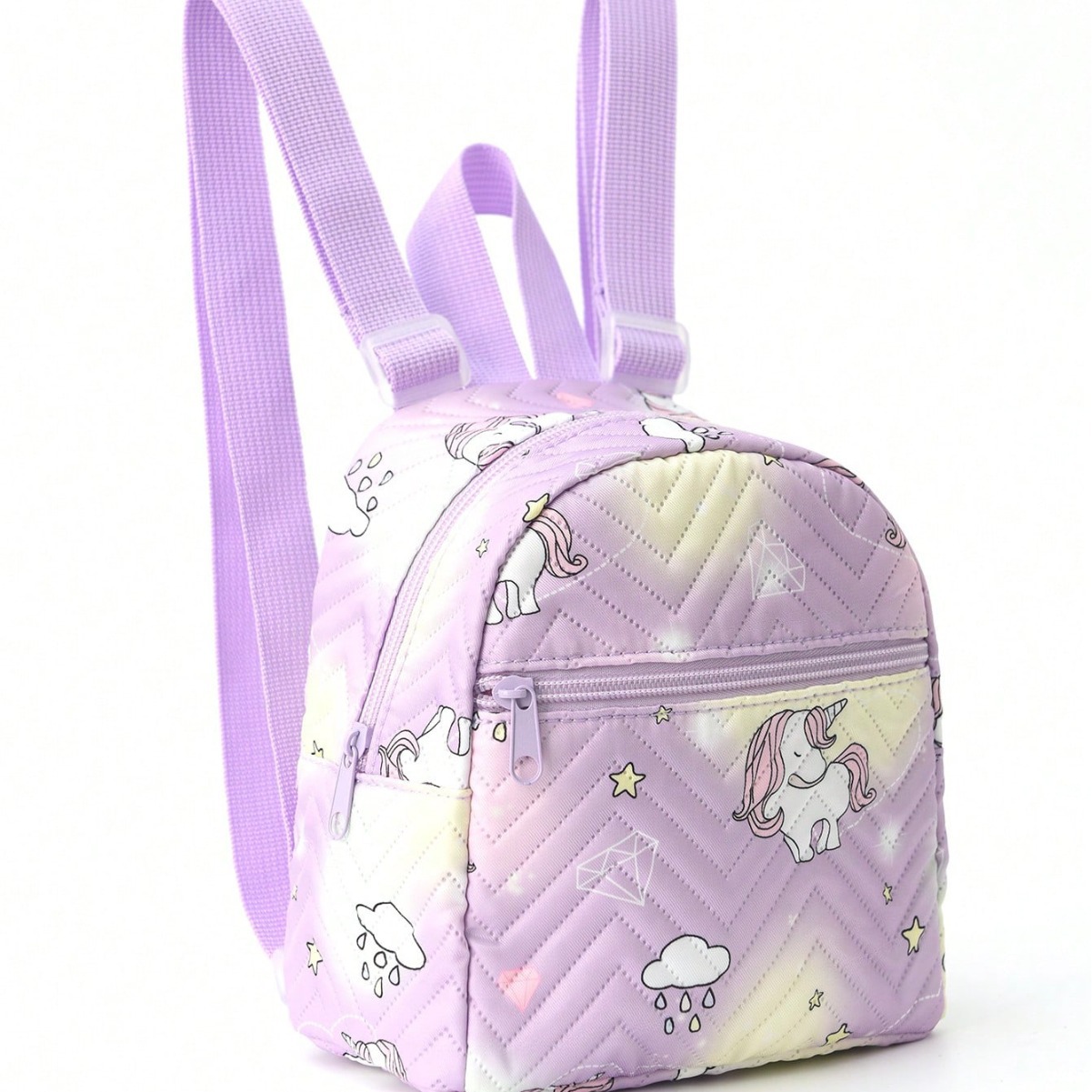 A popular female rainbow multi-color PU quilted mini backpack for cross-border trade, a casual, fashionable and high-end backpack Application Scenario