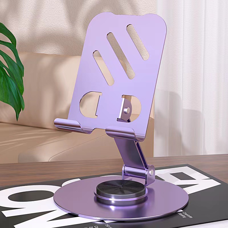 Wholesale of cross-border mobile phone stand metal desktop creative 360-degree rotating lazy folding live streaming tablet support frame full figure