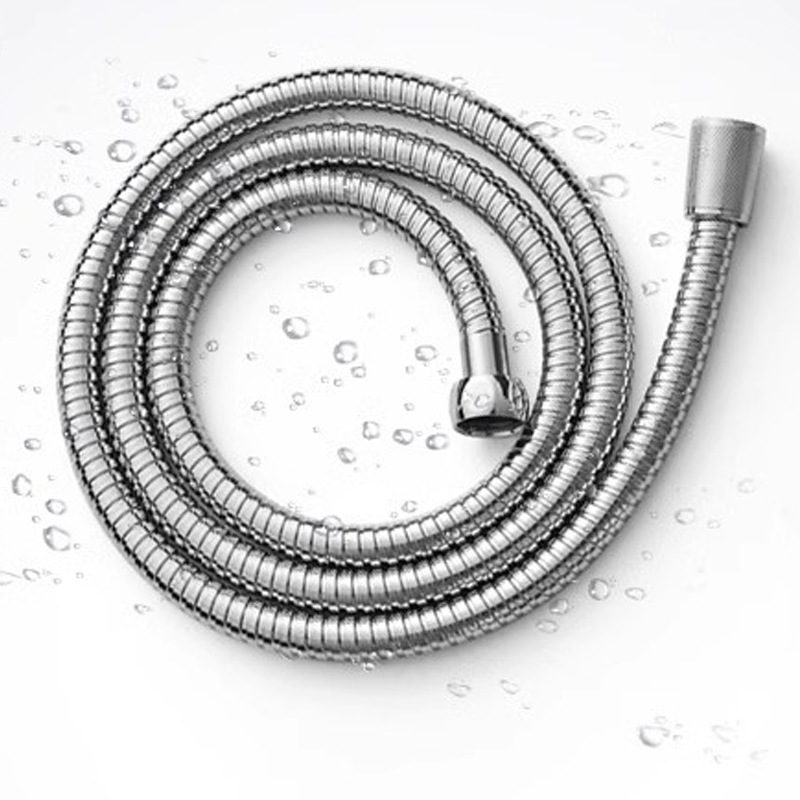 Stainless steel shower hose, showerhead hose, explosion-proof rain shower head, water pipe, bathroom water heater, metal double-buckle hose details Picture