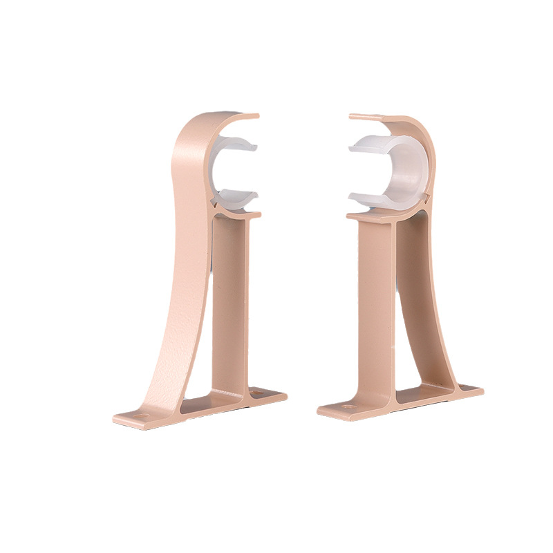 Curtain rod Roman rod bracket side-mounted perforated thickened aluminum alloy accessory installation code bracket support frame single code Item Picture