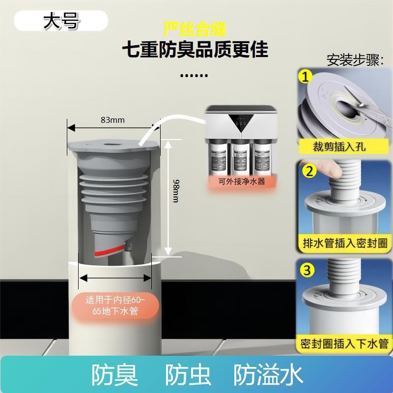 Kitchen sewer floor drain anti-odor wonder, bathroom silicone anti-overflow and anti-odor sealing plug, household anti-odor floor drain details Picture