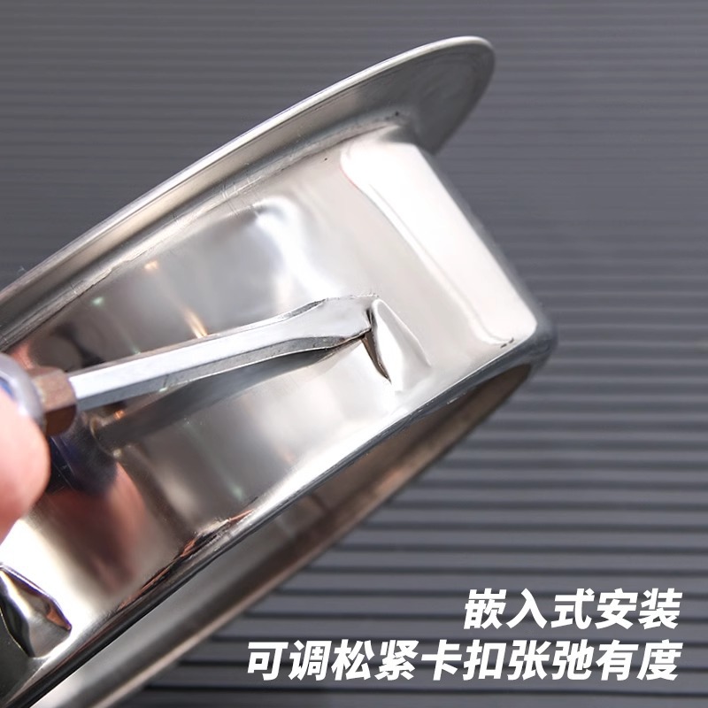 304 stainless steel rooftop card-type flat floor drain, balcony drainage anti-clogging mesh cover, outdoor 75-pipe sewer Specification drawing