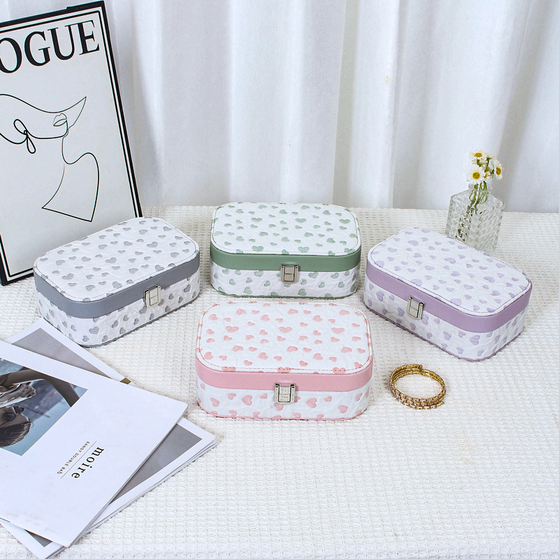 Jewelry boxes, high-end packaging boxes, wedding stud earrings, earrings, necklaces, rings, jewelry storage boxes, pu leather jewelry boxes Specification drawing
