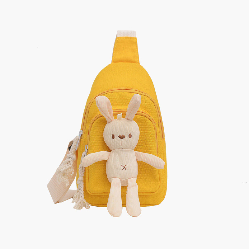 Fashionable Korean-style ins children's crossbody bag, canvas small bag, new baby single-shoulder bag, little rabbit chest bag, single-shoulder bag Item Picture