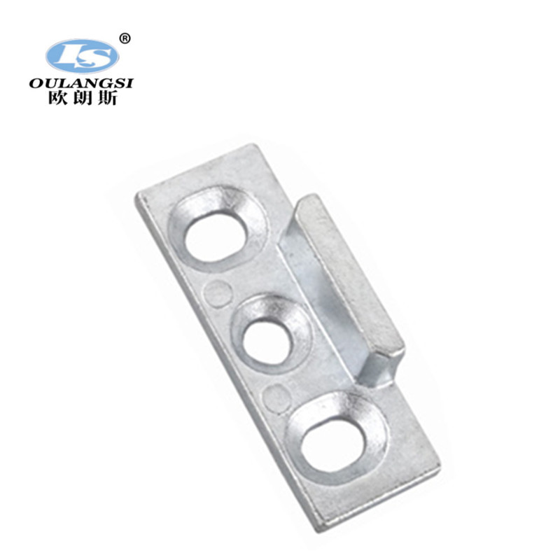 Aluminum alloy casement window lock, zinc alloy lock seat, transmission rod, matching snap block, three-hole lock point for doors and Windows Specification drawing