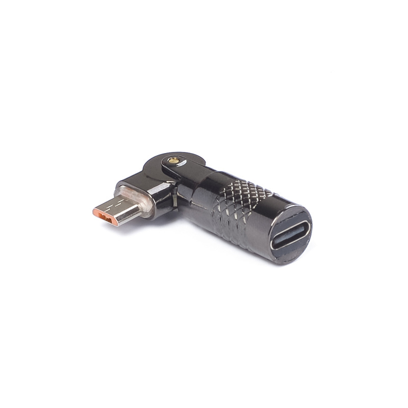 Rotary charging zinc alloy adapter Type C to MicroUSB adapter 3A current data transmission charging Specification drawing