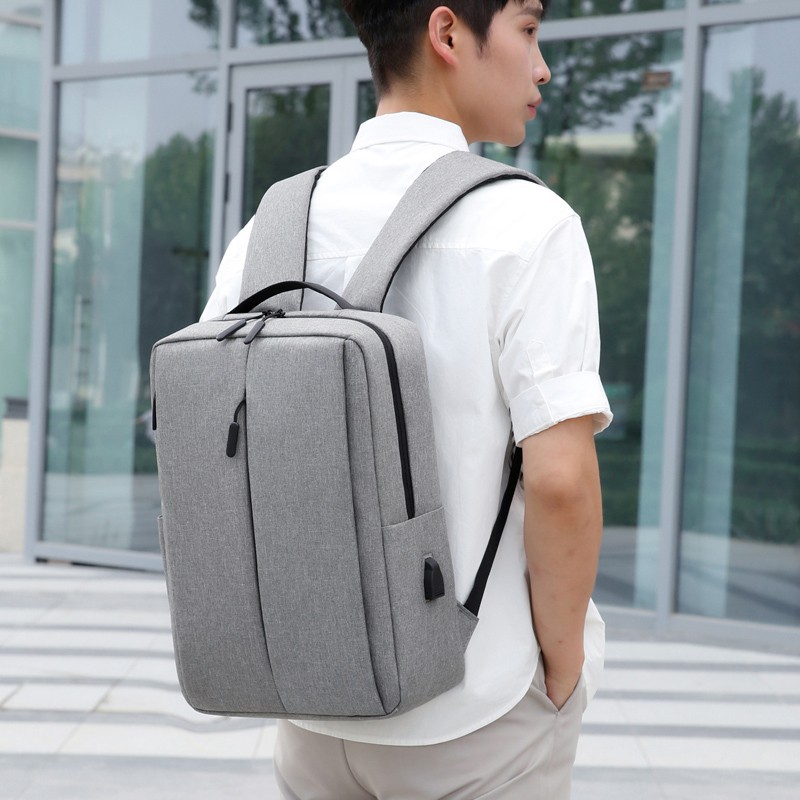 Computer bag, men's outdoor leisure multi-functional business backpack, large-capacity backpack with USB, Oxford cloth schoolbag details Picture
