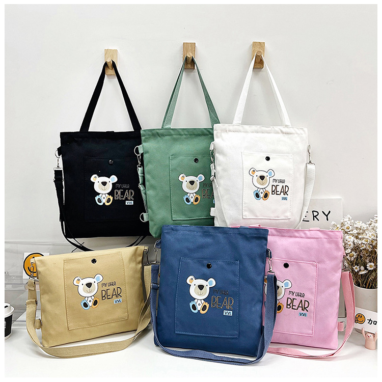2025 New high-appeartion-level single-shoulder tutorial bag, fashionable and simple canvas crossbody bag, class tutorial student single-shoulder bag full figure