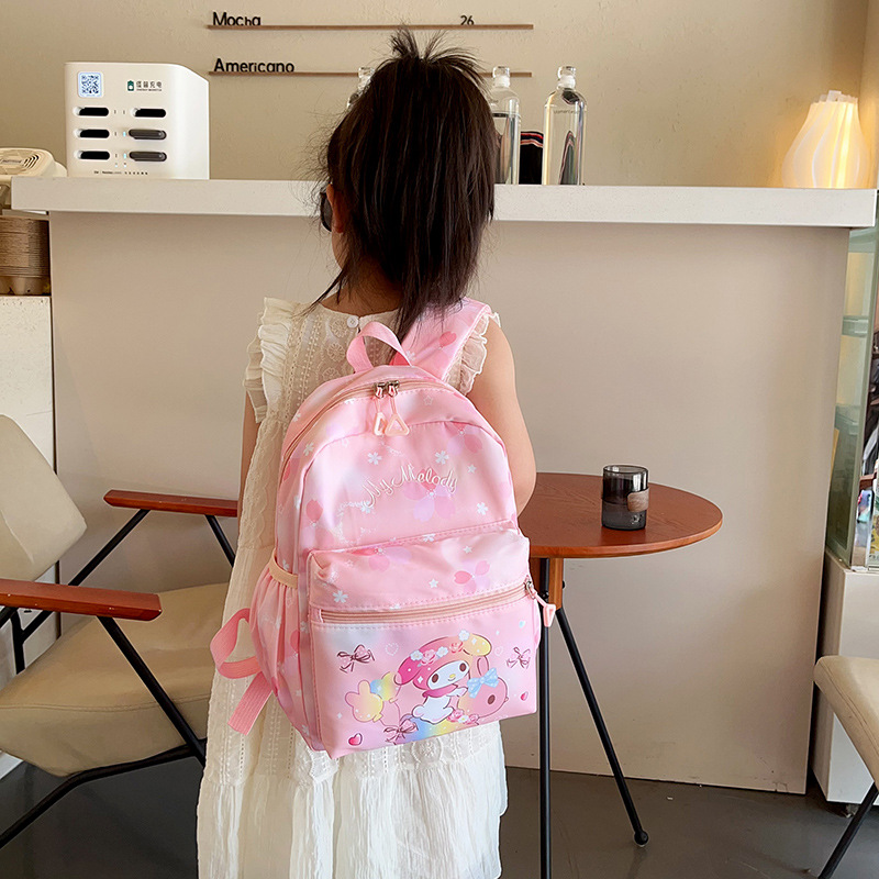 Cute and dreamy Melody Big Eared Dog girl backpack, cartoon children's fashionable casual backpack, kindergarten schoolbag details Picture