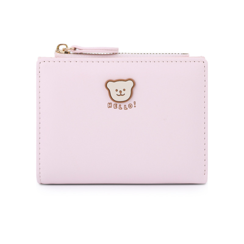 New cute and versatile short wallet for students, a perfect match for the graduation season and summer, a Korean version of the Bear coin purse Item Picture