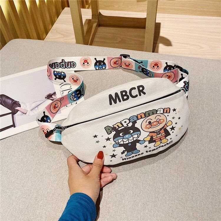 2024 New canvas bag for girls, Korean fashion trend Bread Superhero, cute waist bag, Instagram simple bag for girls details Picture