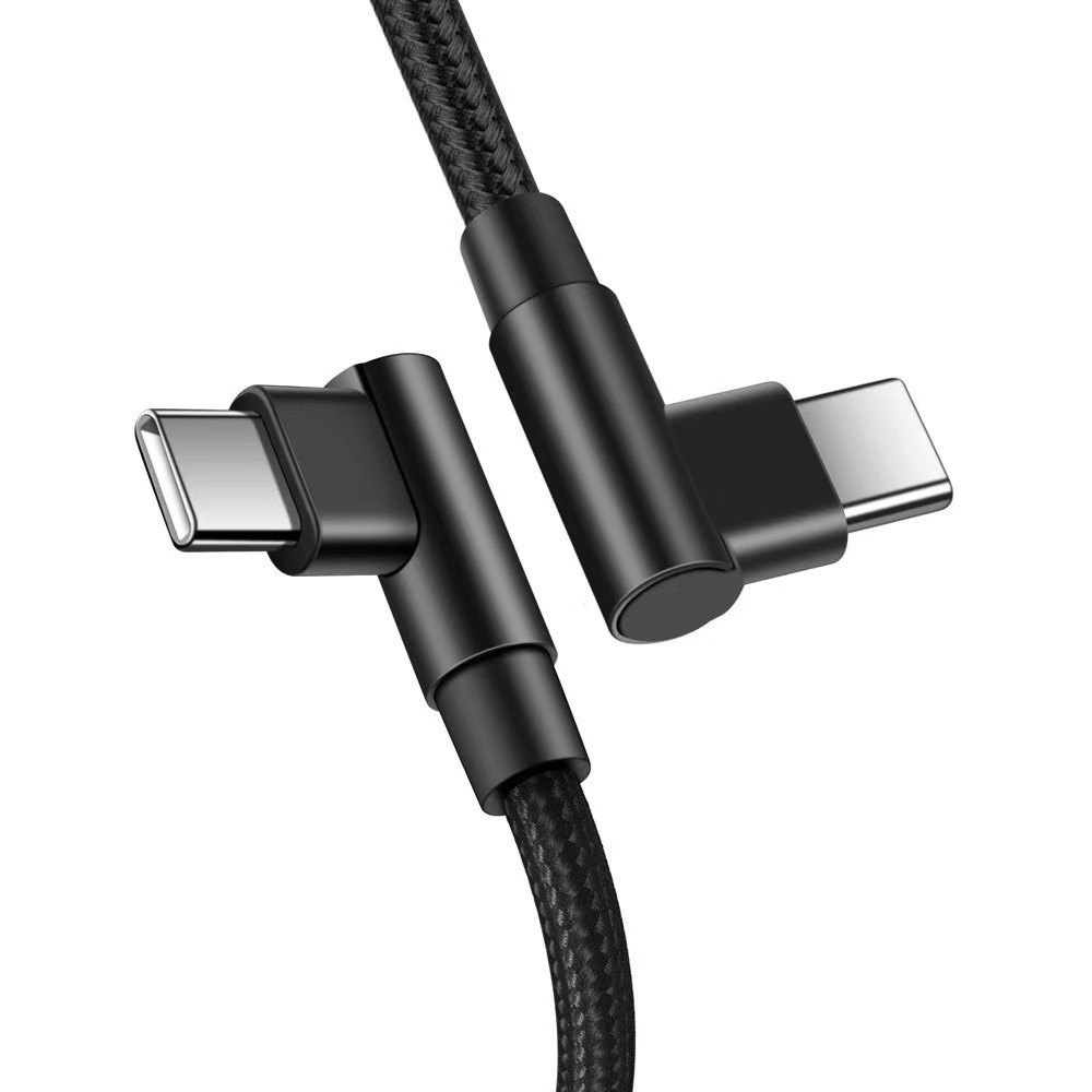Double-elbow single-elbow male-to-male C-TO-C double-head Type-C nylon braided PD fast charging data cable 60W3A Item Picture