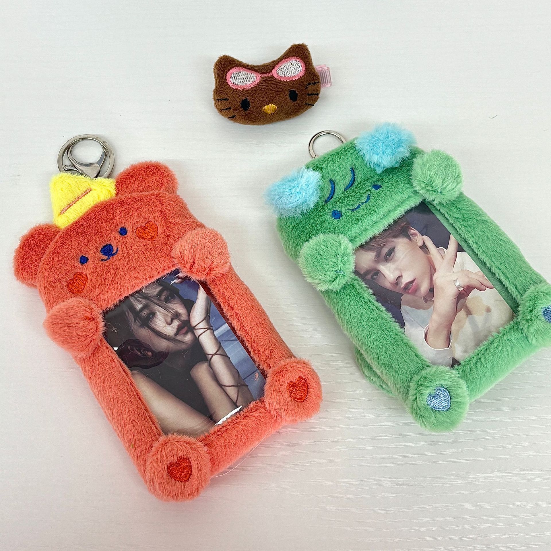 Korean 1:1 butter cute plush card case Portable Ins-style student campus meal card idol display set pendant Specification drawing