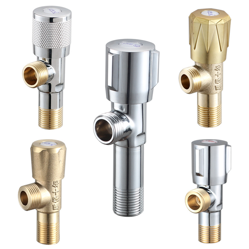 4-point extended and thickened all-copper Angle valve, pure copper water heater, toilet, all-copper triangle valve, copper Angle valve, one inlet and one outlet full figure