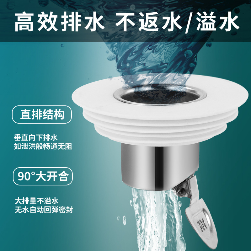 Kitchen vegetable washer, washbasin, sink, drainpipe, pipe plug, washing machine sealing ring, anti-odor plug, anti-odor return device details Picture