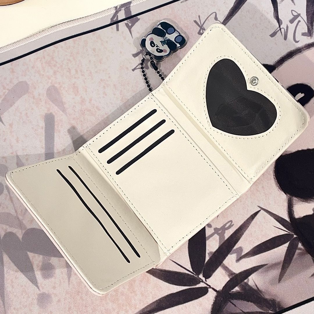Cute cartoon wallet folding, original Chinese-style panda coin purse, 30% off wallet, new student ins style Application Scenario