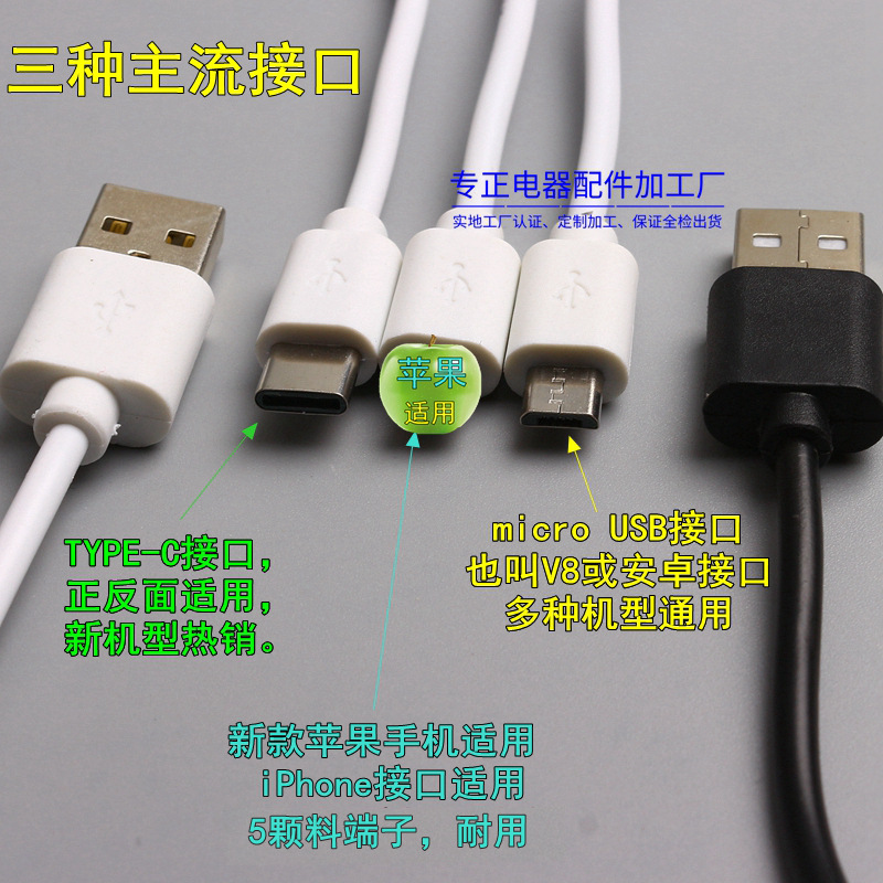 2A compatible with Apple, Huawei, LeEco, Android micro TYPE-C mobile phone data cable, 2 meters Application Scenario