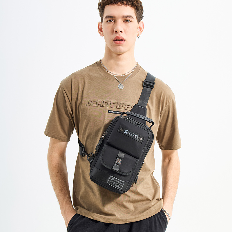 wepower's new men's sports cycling single-shoulder bag, casual outdoor crossbody bag, large-capacity multi-functional chest bag details Picture