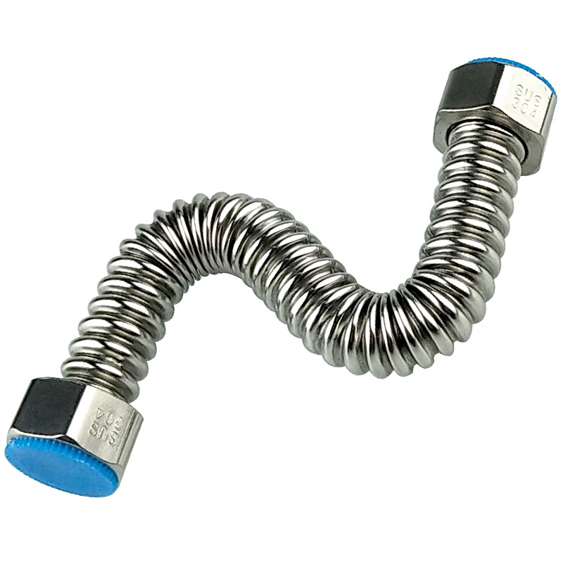 4-point 304 corrugated pipe stainless steel water inlet hose for water heaters, cold and hot water pipes, metal explosion-proof and leak-proof water inlet pipes Item Picture