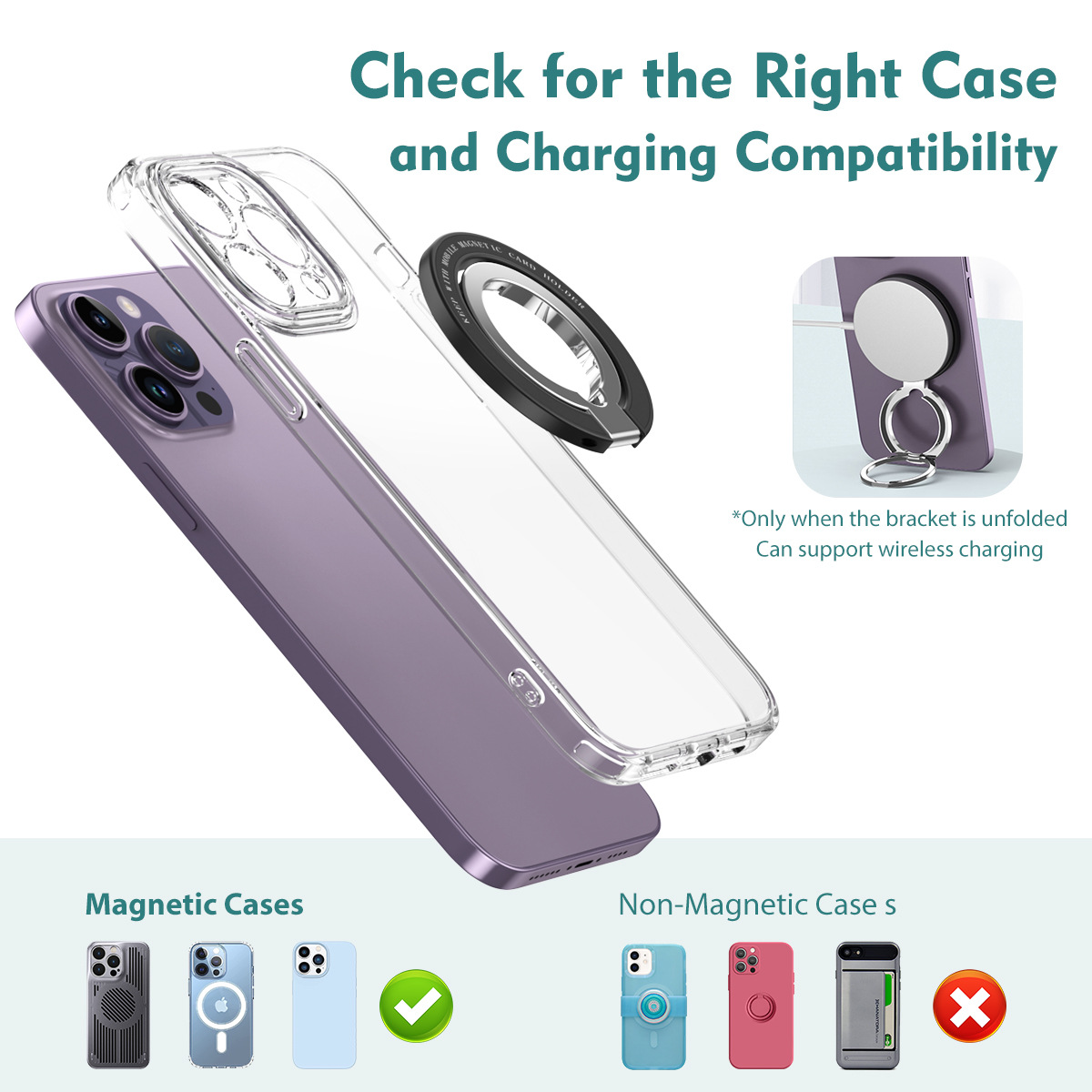 magsafe magnetic phone ring stand, metal desktop stand, alloy material, ultra-thin design, direct supply from the manufacturer Specification drawing
