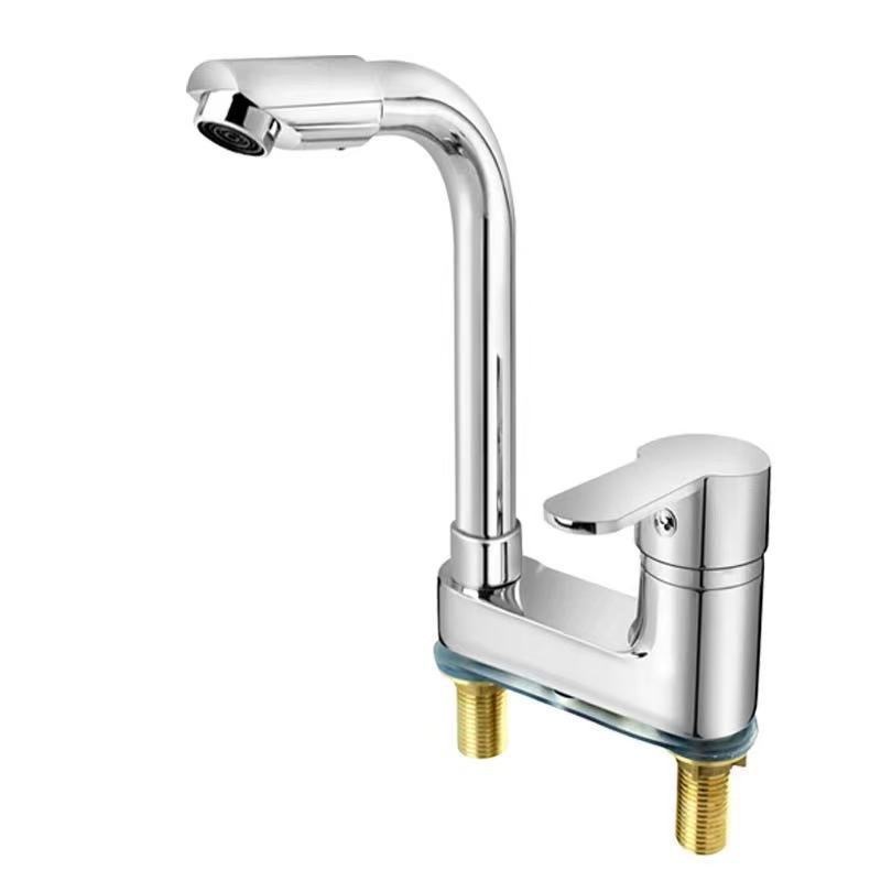 All-copper washbasin, cold and hot water faucet, washbasin, washbasin, bathroom, double and triple holes, household countertop basin, universal Application Scenario
