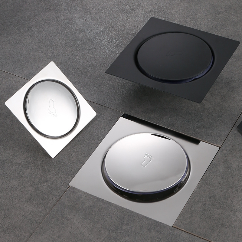 Stainless steel bouncing floor drain, anti-insect and anti-odor floor drain plug, pool seal, all-copper bathtub floor drain, foot pedal type full figure
