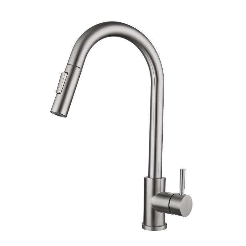 Cross-border best-selling stainless steel pull-out faucet, kitchen sink faucet, pull-out nozzle faucet wholesale Specification drawing