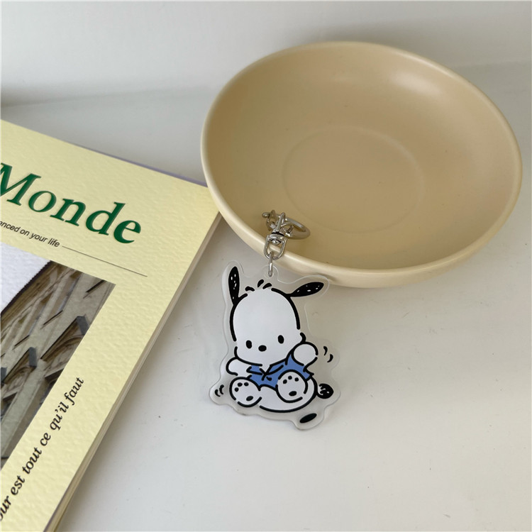 Ins-style puppy pendant, acrylic cute cartoon keychain pendant, couple and best friend accessory Item Picture