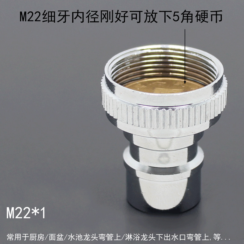 The faucet joint of the fully automatic washing machine is 4-inch and 6-inch. The inner and outer teeth of the water inlet pipe joint of the washing machine are M2224 fine teeth Application Scenario