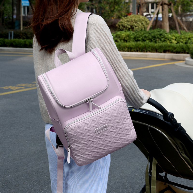 Runhui Cross-border Large-capacity Mommy Bag, portable baby products, insulated backpack, high-end feel, Mommy travel backpack details Picture