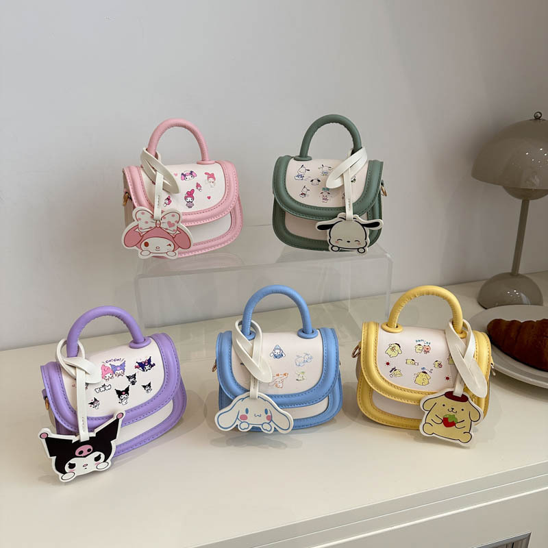 A new summer children's bag for girls, a cute cartoon hand-held small bag, an Instagram little girl's crossbody coin purse details Picture