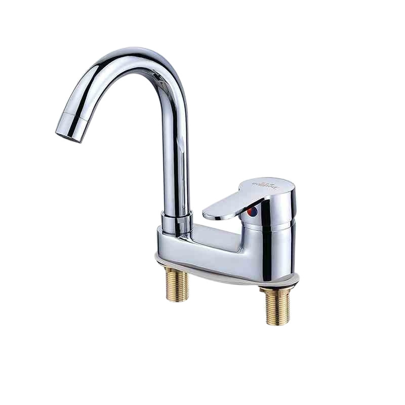 All-copper washbasin, cold and hot water faucet, washbasin, washbasin, bathroom, double and triple holes, household countertop basin, universal Item Picture