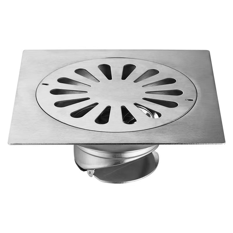 304 stainless steel floor drain, bathroom, balcony, anti-odor floor drain, 15*15cm, washing machine, bathroom floor drain, hotel project Item Picture