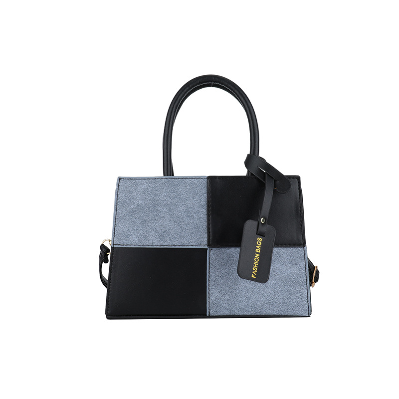 Fashionable and trendy Korean-style color-blocking and patchwork high-end texture handbag, versatile casual small square bag, single-shoulder crossbody bag for women Item Picture