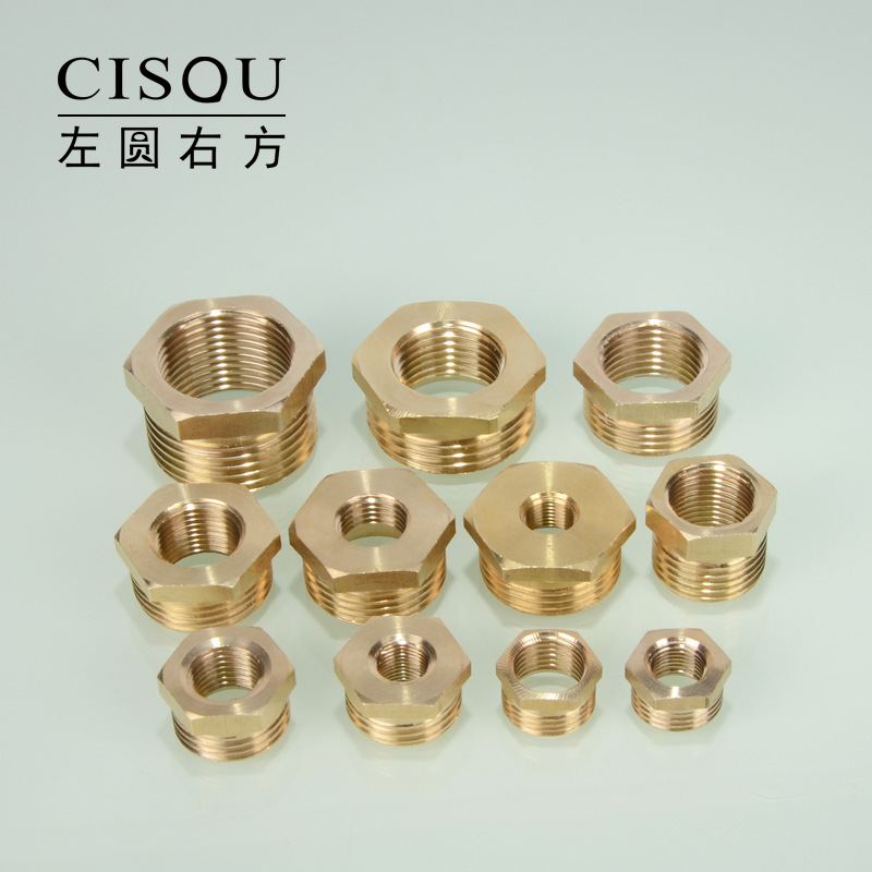 1-inch brass 6-inch to 4-inch to 2-inch, 1/3 inch, inner and outer wire core, inner wire and outer thread diameter reduction copper joint accessories details Picture