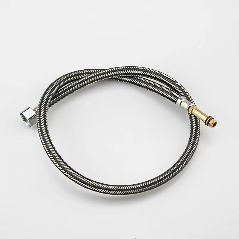 304 stainless steel braided single-ended pointed metal hose, kitchen sink, washbasin, cold and hot water faucet, water inlet pipe details Picture