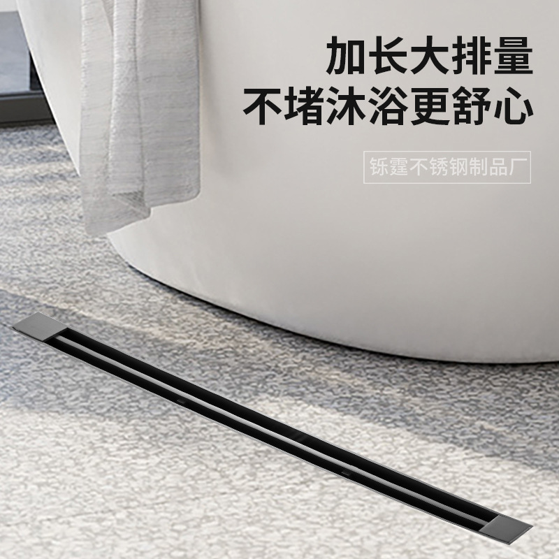 Linear floor drain, extremely narrow 304 stainless steel long strip type floor drain, anti-backflow wonder, card strip anti-odor floor drain wholesale full figure