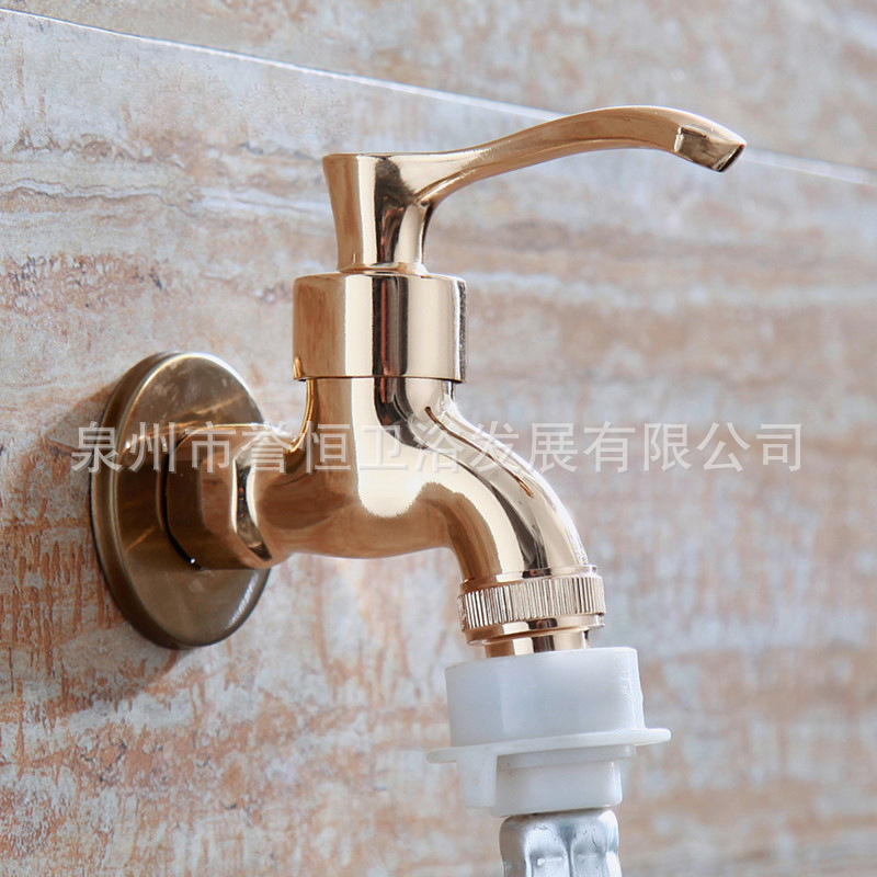 Cross-border antique zinc alloy antique faucet, wall-mounted single-cooling quick-opening small faucet, mop sink, washing machine faucet Application Scenario