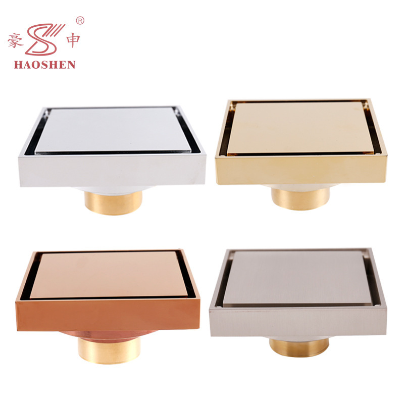 Wholesale of all-copper floor drains, invisible floor drains, anti-odor floor drains, anti-clogging and anti-leakage floor drains with exquisite milled edges full figure